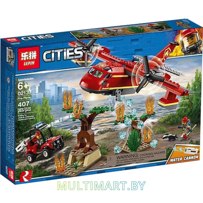 Конструктор Lepin 02137 Пожарный самолет (407 деталей)